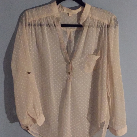 Cream sheer top with polka dots - Picture 8 of 8